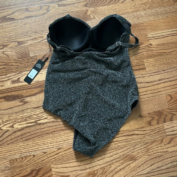 Fashion Nova Silver Shimmer Swimsuit with underwire - Picture 7 of 8